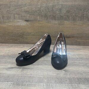 Badgley Mischka Sparkle Studded Bow Dress Pumps Women's Size 5